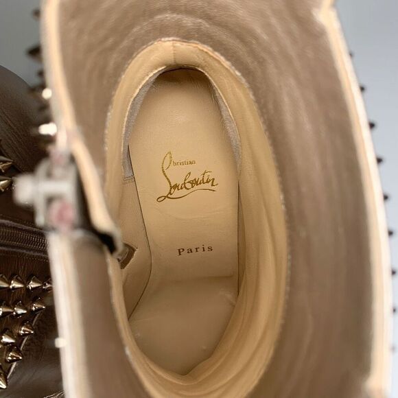 Christian Louboutin Calfskin Perle Spike Hongroise 85 Ankle Boots EU 38.5 US 8.5 - Picture 9 of 11